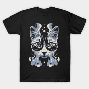 Cute Cat Illusion Design, Funny Cat Lover Gift Idea T-Shirt